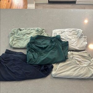 lululemon athletica Men's Shirts in Lot of 5; Green, Blue, and creams